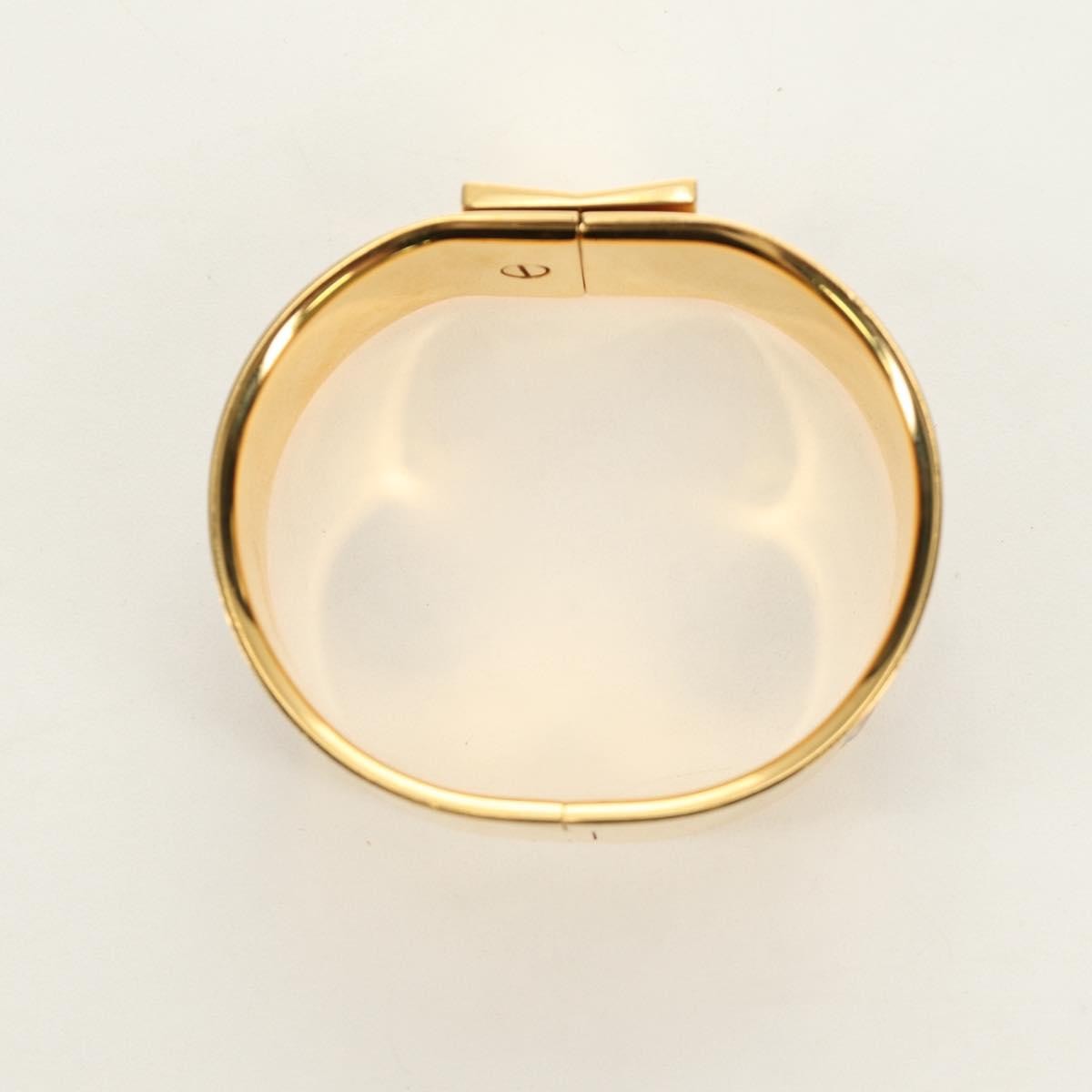 Hermes Loquet Bangle Metal And Printed Enamel Gold Metal Bracelet Jewelry (Pre-Owned)