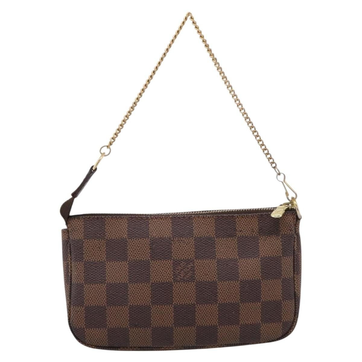 Louis Vuitton Mini Pochette Accessoires Damier Canvas Brown Canvas Clutche & Pouche Bag (Pre-Owned)