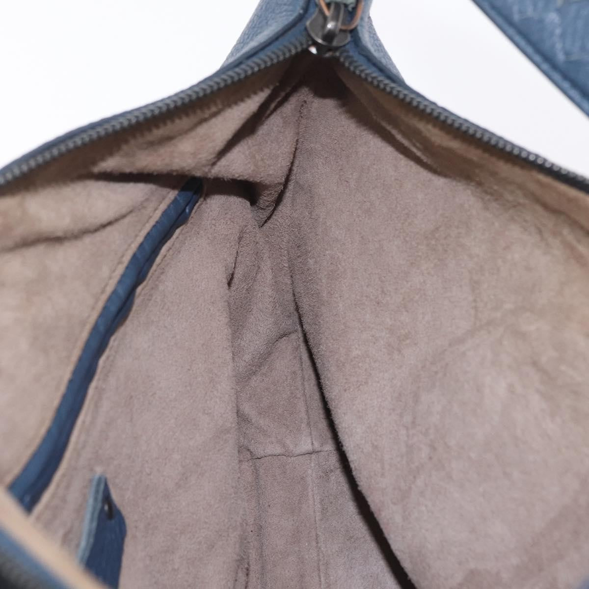 Bottega Veneta Zip Hobo Cervo With Intrecciato Detail Blue Leather Shoulder Bag Bag (Pre-Owned)
