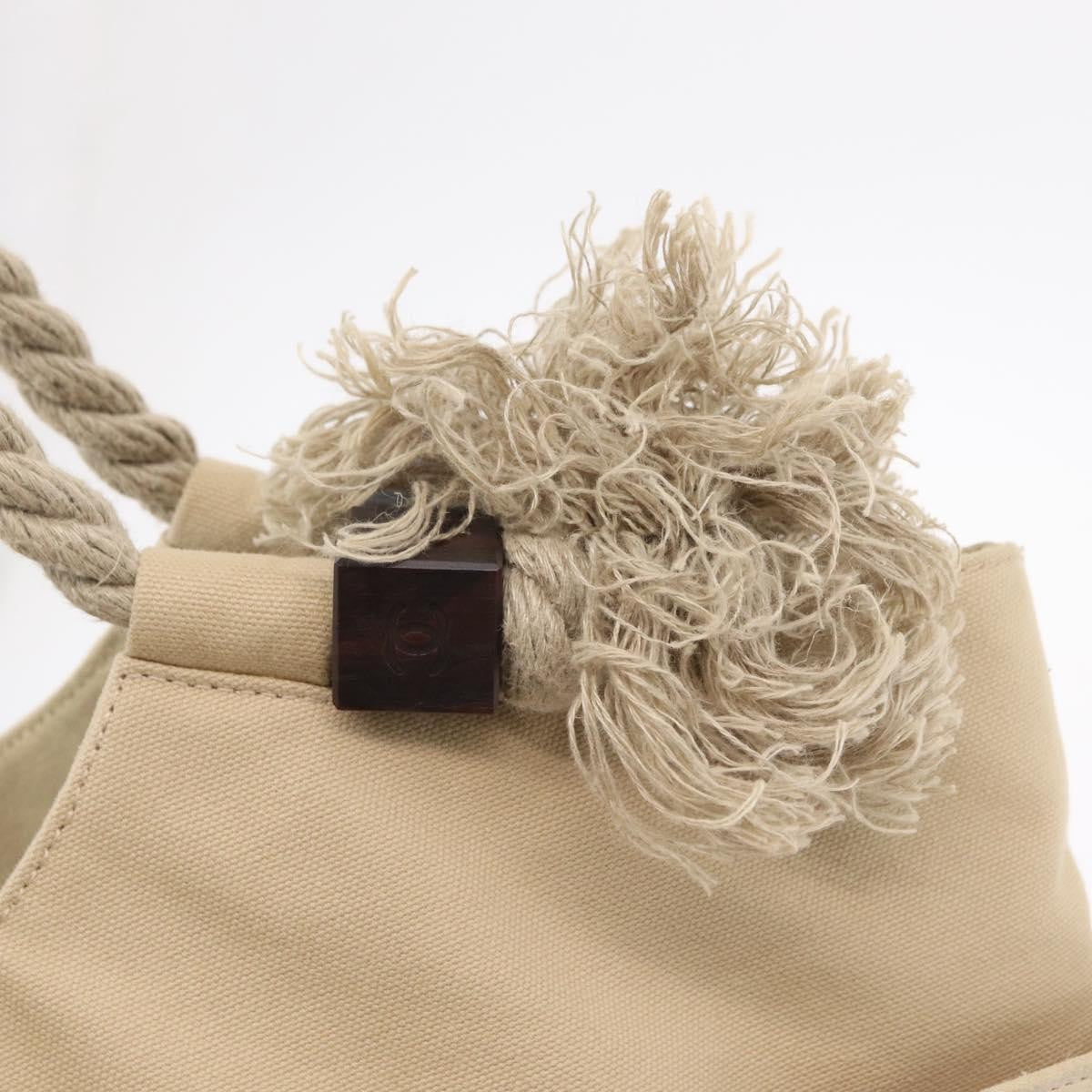 Chanel Camellia Flower Tote Canvas Beige Canvas Tote Bag Bag (Pre-Owned)