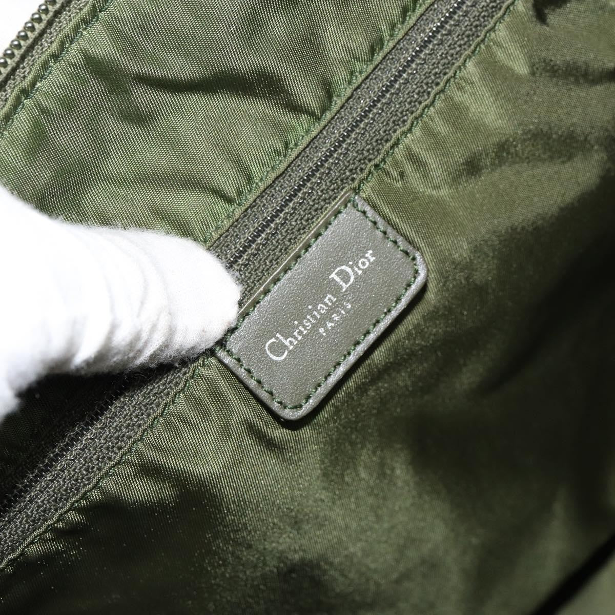 Christian Dior Vintage Trotter Canvas Green Canvas Shoulder Bag Bag (Pre-Owned)