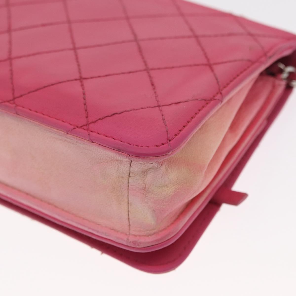 Chanel Wallet On Chain Quilted Ombre Lambskin Pink Leather Crossbody Bag Bag (Pre-Owned)