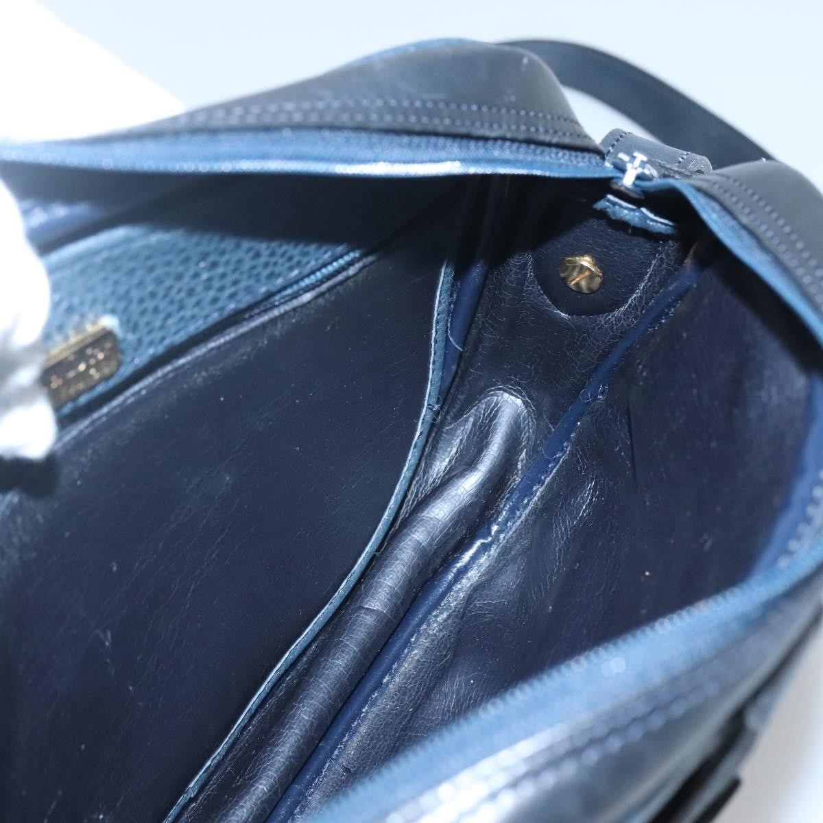 Christian Dior Vintage Leather Navy Leather Shoulder Bag Bag (Pre-Owned)