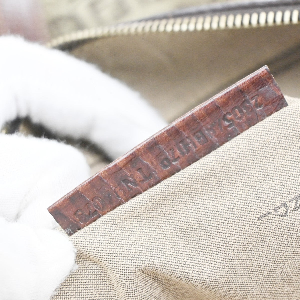 Fendi Open Zucchino Canvas Beige Canvas Tote Bag Bag (Pre-Owned)