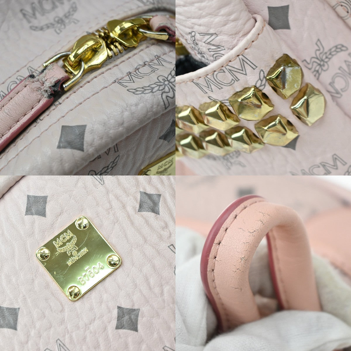 MCM Vintage Vicetos Leather Pink Leather Shoulder Bag Bag (Pre-Owned)