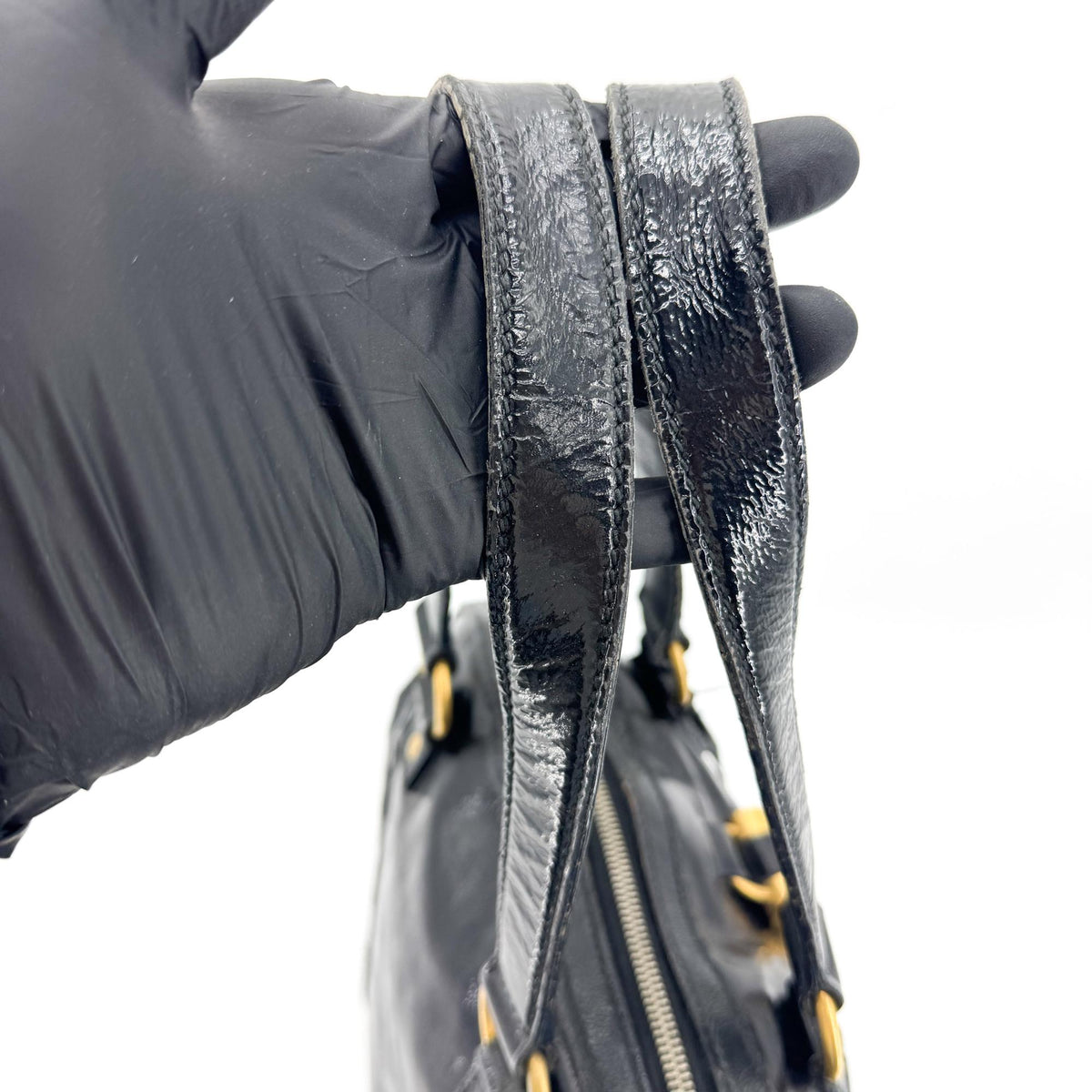 Saint Laurent Muse Patent Black Patent_Leather Shoulder Bag Bag (Pre-Owned)