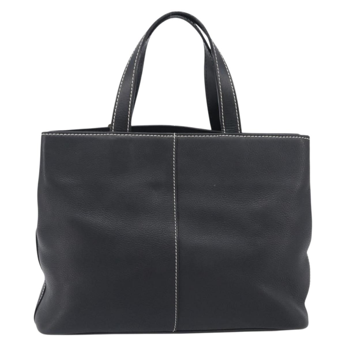 Burberry Vintage Leather Black Leather Tote Bag Bag (Pre-Owned)