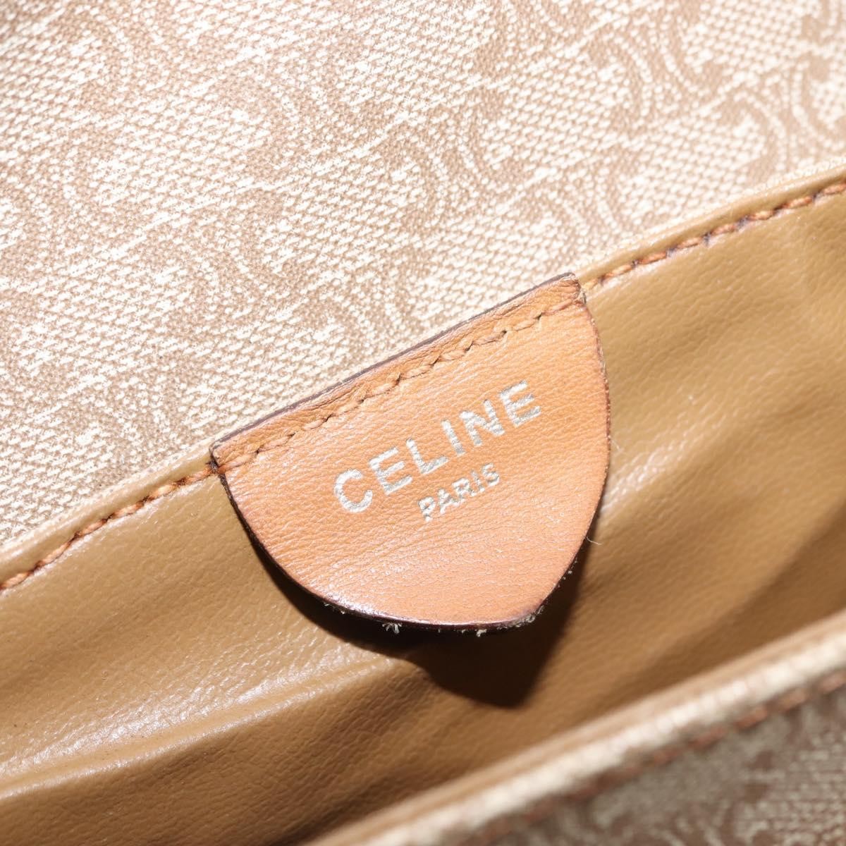 Celine Vintage Macadam Canvas And Leather Beige Canvas Shoulder Bag Bag (Pre-Owned)
