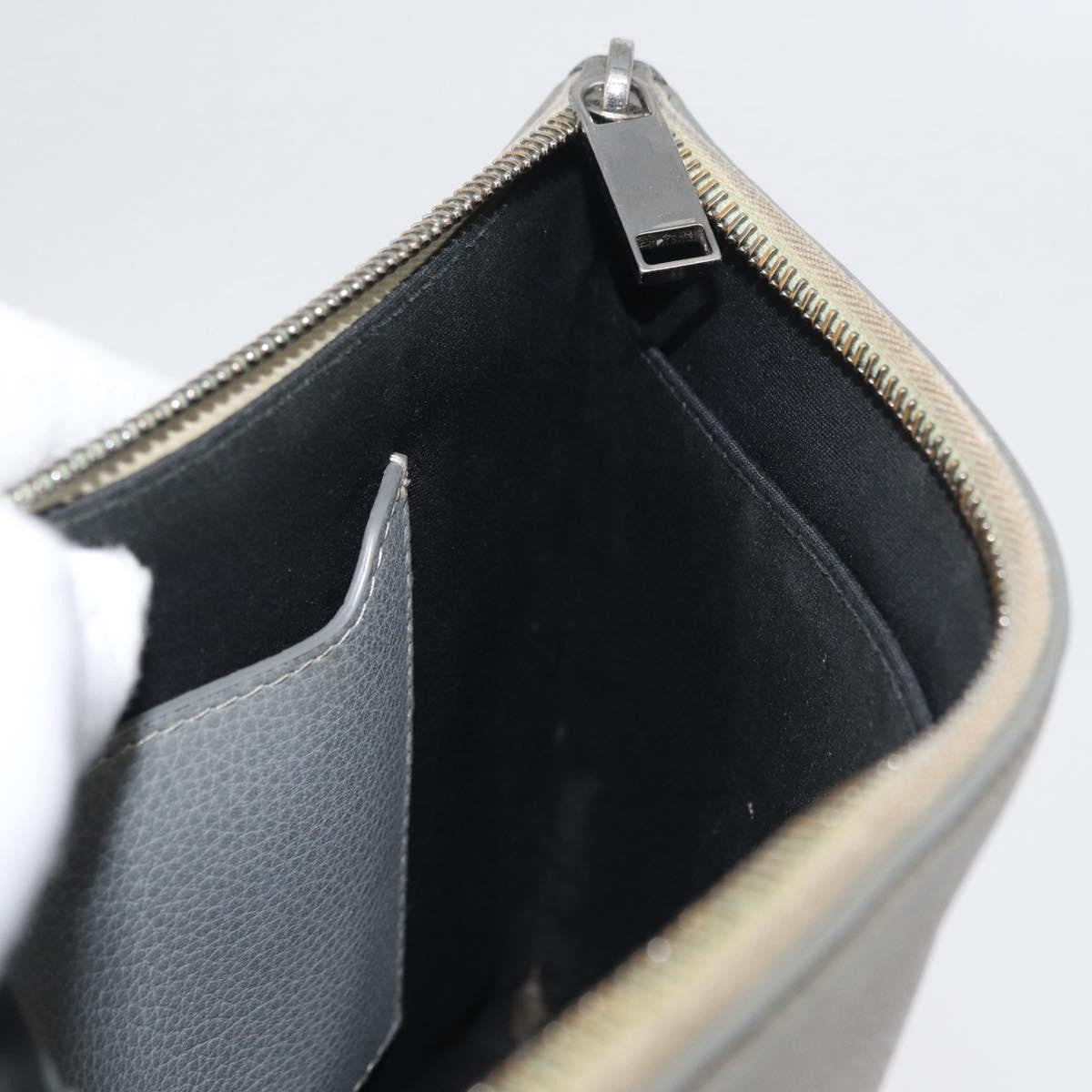 Christian Dior Clutch Leather Gray Leather Clutche & Pouche Bag (Pre-Owned)
