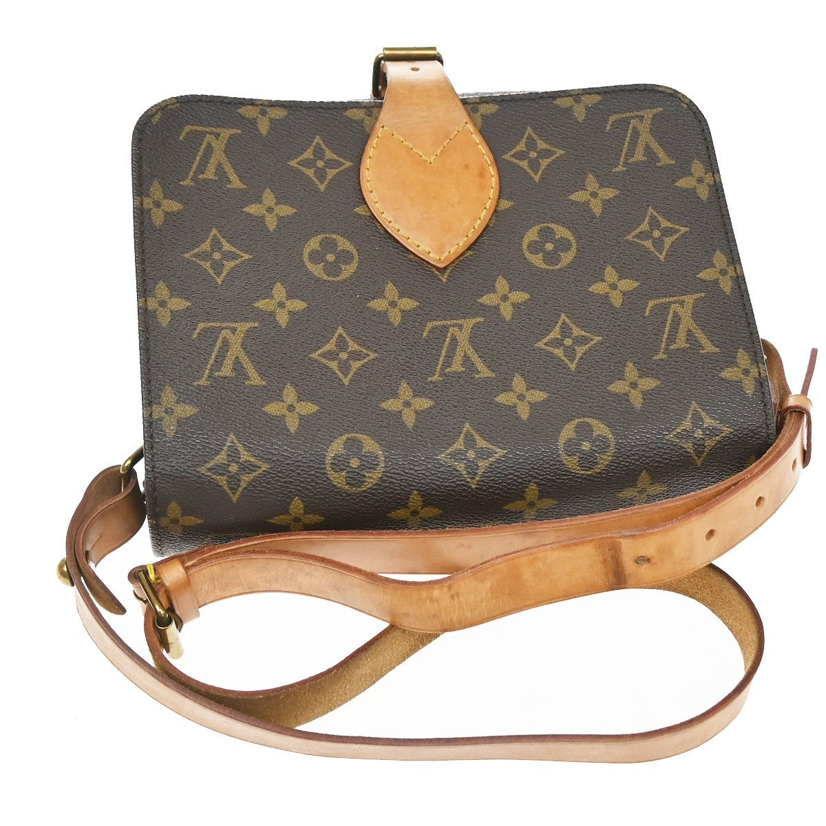 Louis Vuitton Cartouchiere Monogram Canvas Brown Canvas Handbag (Pre-Owned)