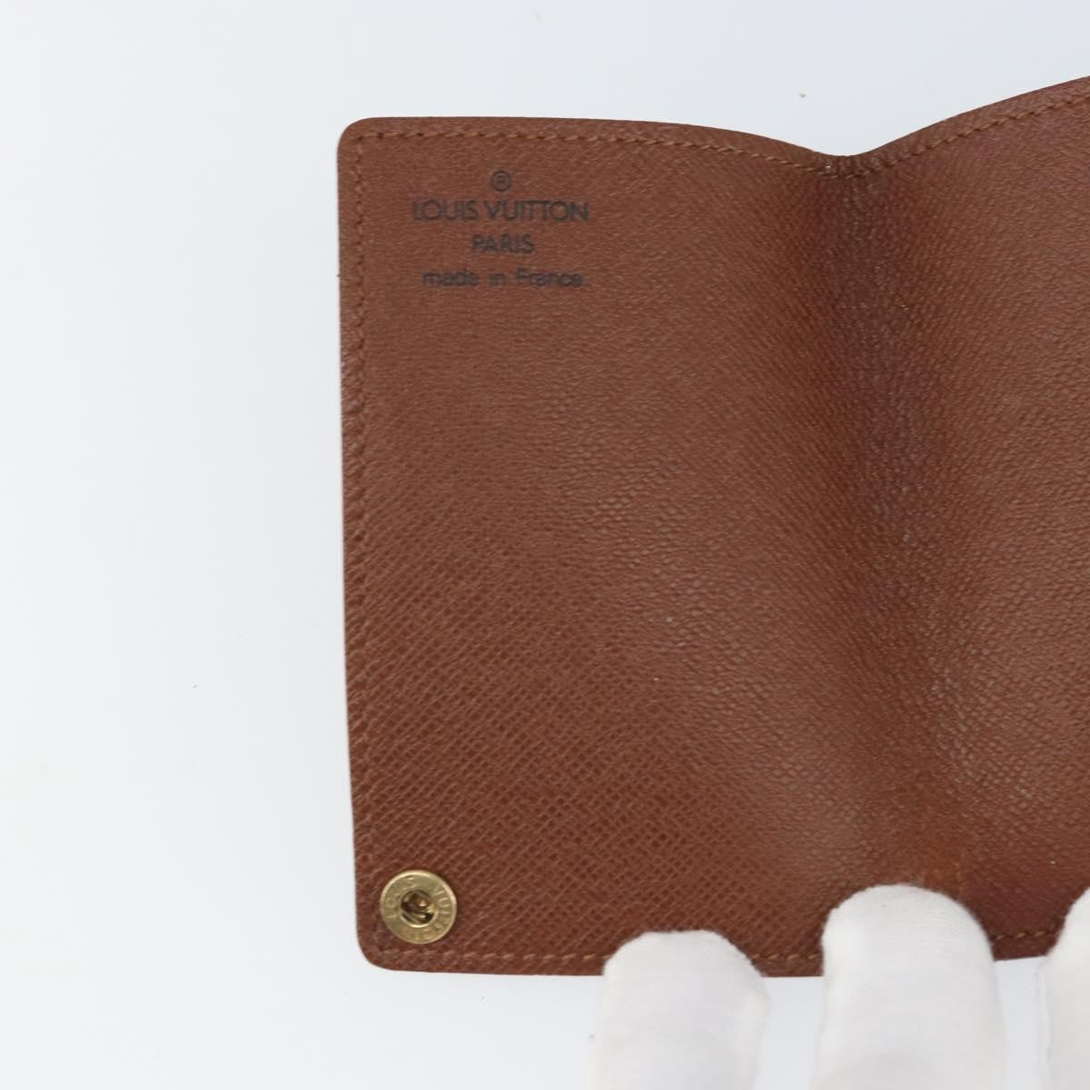Louis Vuitton Porte Cartes Pression Card Case Monogram Canvas Brown Canvas Card Holders Accessory (Pre-Owned)