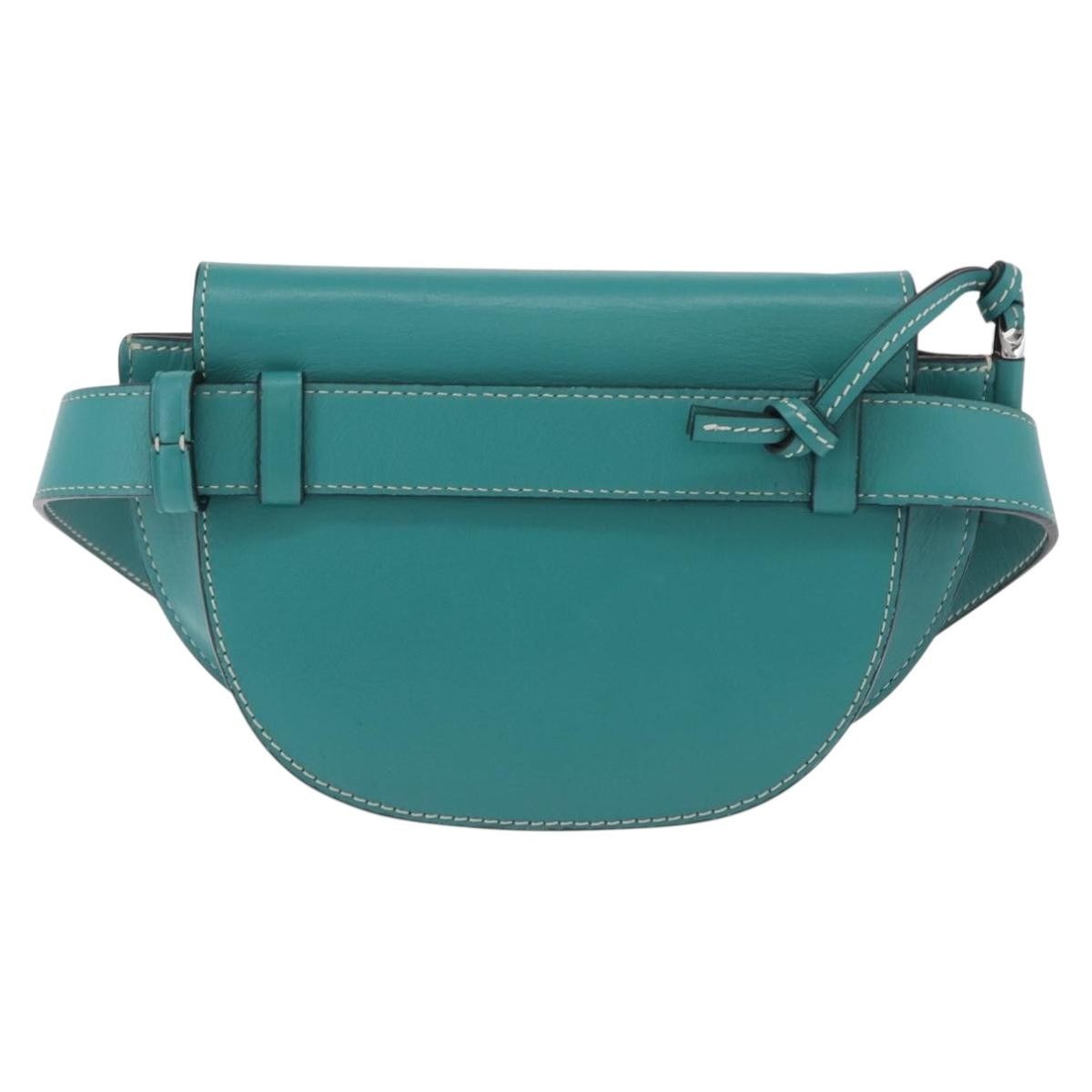Loewe Gate Belt Leather Green Leather Handbag (Pre-Owned)