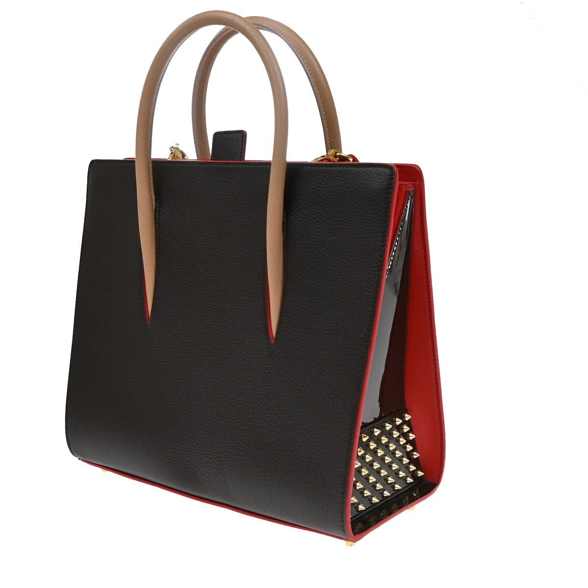 Christian Louboutin Paloma Printed Leather Brown Leather Tote Bag Bag (Pre-Owned)