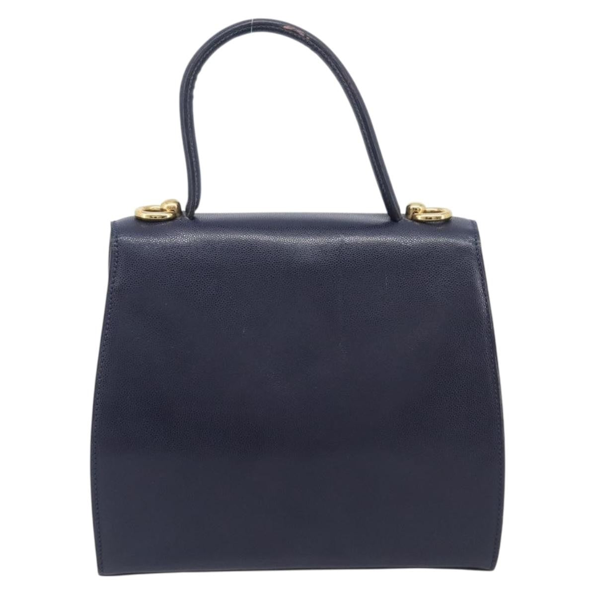 Celine Handbag Leather Navy Leather Handbag (Pre-Owned)