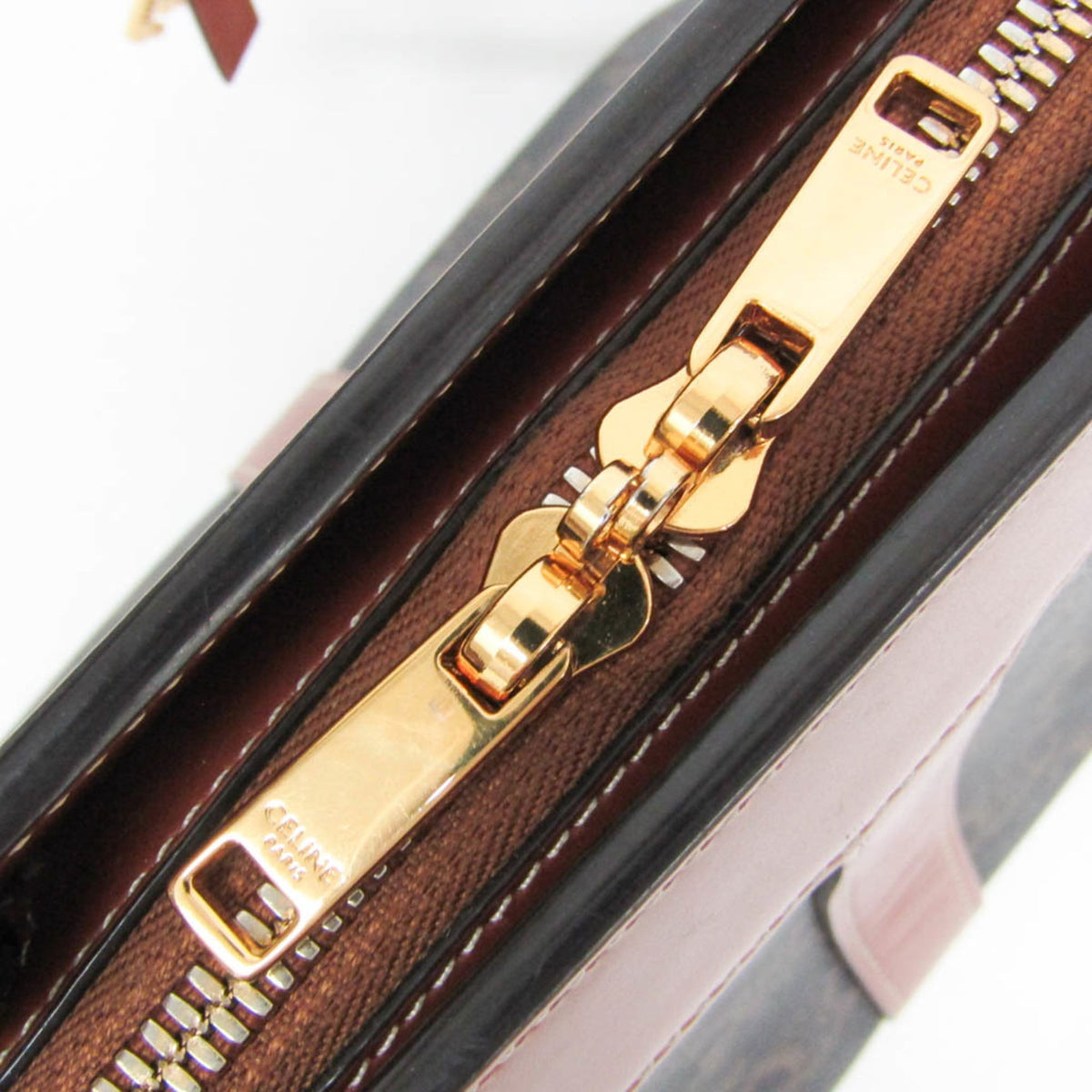Celine Teen Cabas De France Triomphe Coated Canvas Brown Canvas Handbag (Pre-Owned)