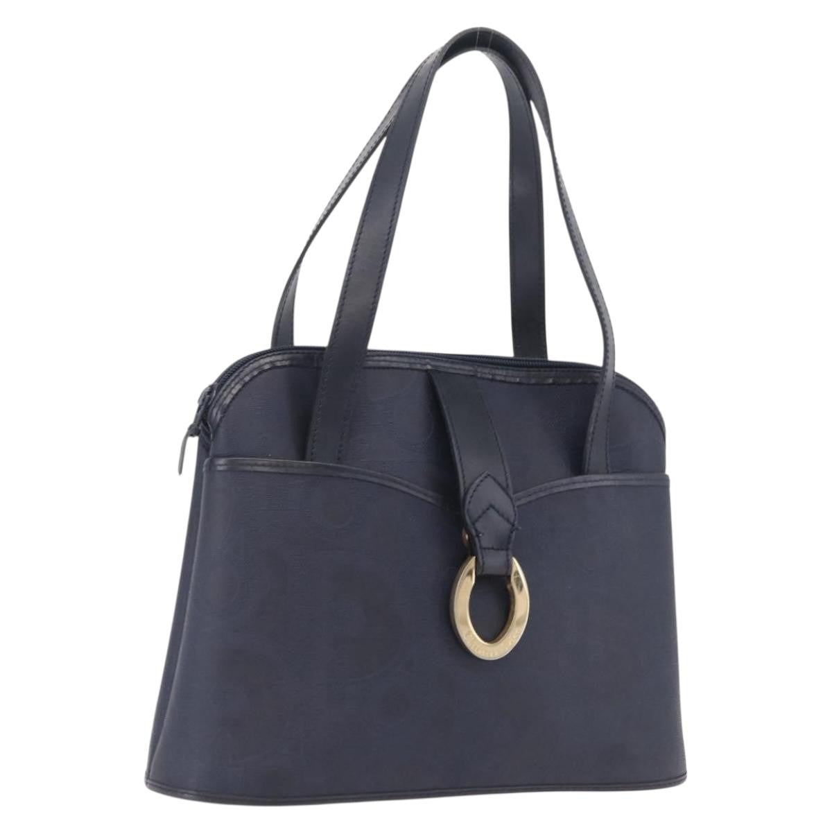Christian Dior Trotter Canvas Navy Canvas Handbag (Pre-Owned)