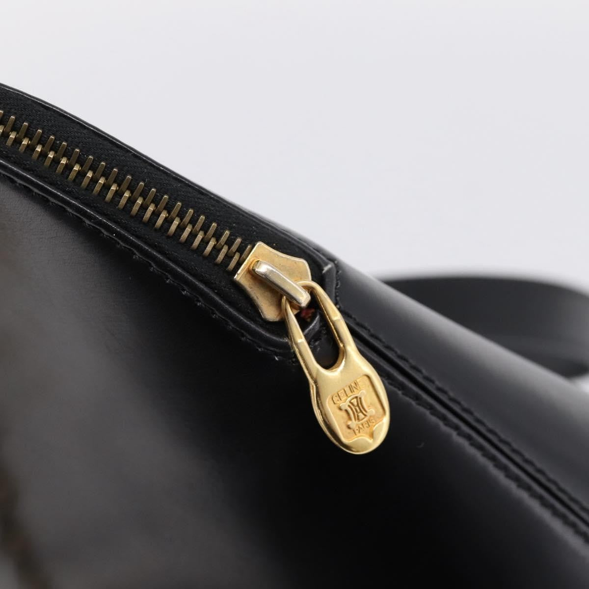Celine Shoulder Leather Black Leather Shoulder Bag Bag (Pre-Owned)