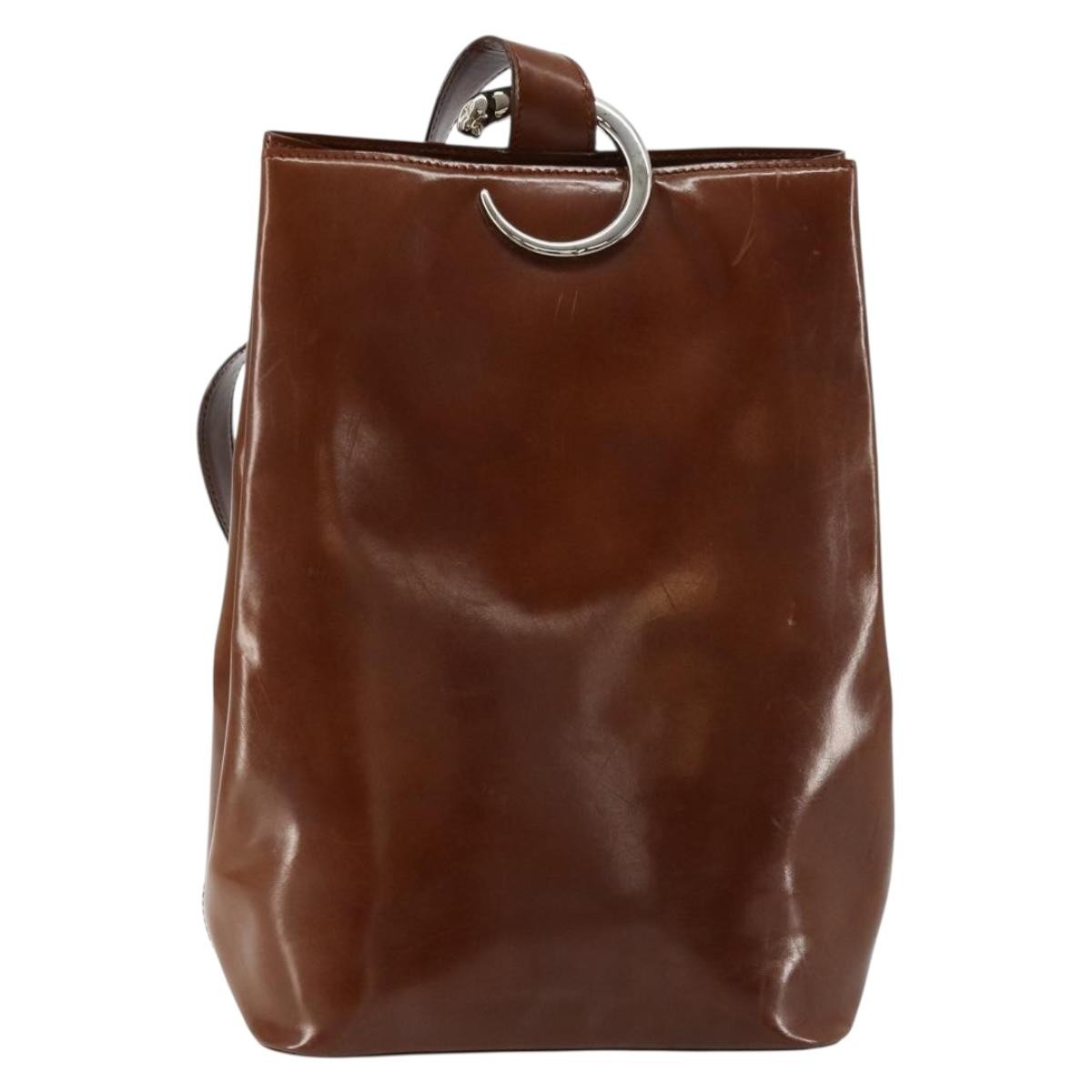 Cartier Panthère Shoulder Patent Leather Brown Patent_Leather Shoulder Bag Bag (Pre-Owned)