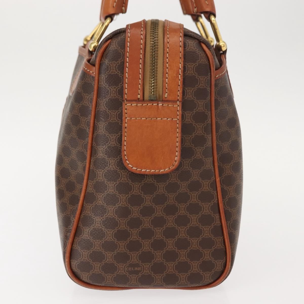 Celine Vintage Macadam Canvas And Leather Brown Canvas Handbag (Pre-Owned)