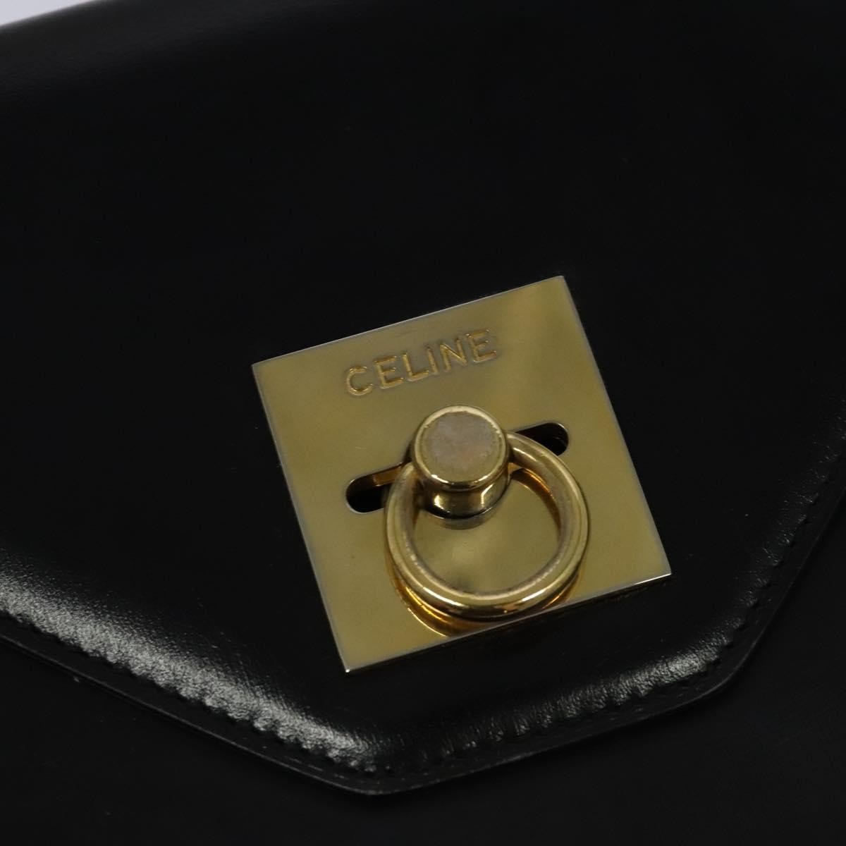 Celine Envelope Leather Black Leather Shoulder Bag Bag (Pre-Owned)