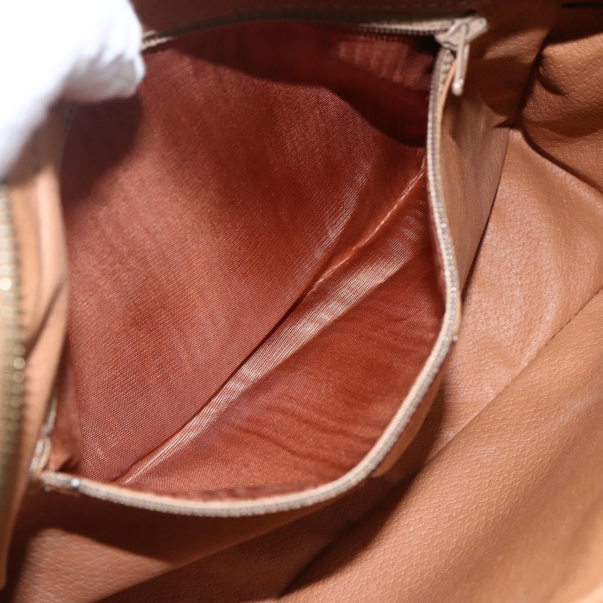 Celine Vintage Macadam Canvas And Leather Brown Canvas Shoulder Bag Bag (Pre-Owned)