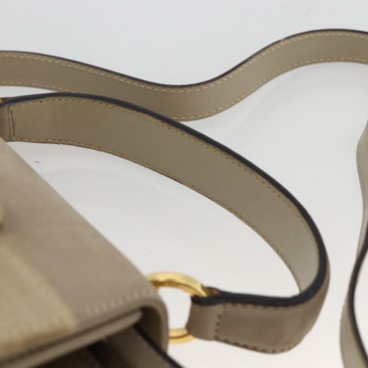 Salvatore Ferragamo Convertible Vara Bow Tote Suede Beige Suede Handbag (Pre-Owned)