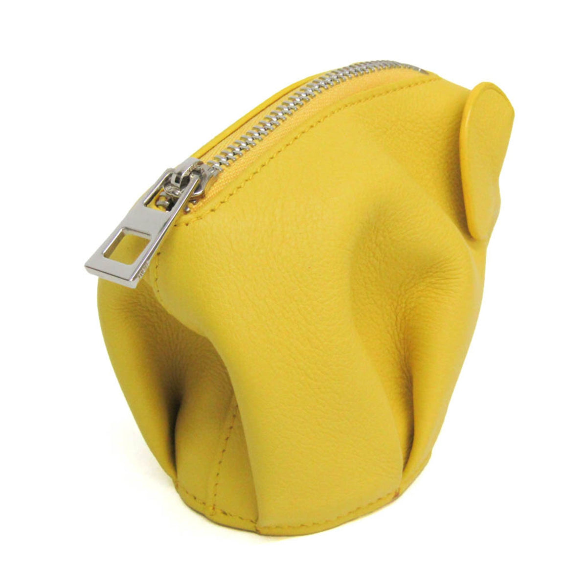 Loewe Elephant Coin Purse Leather Yellow Leather Clutche & Pouche Bag (Pre-Owned)