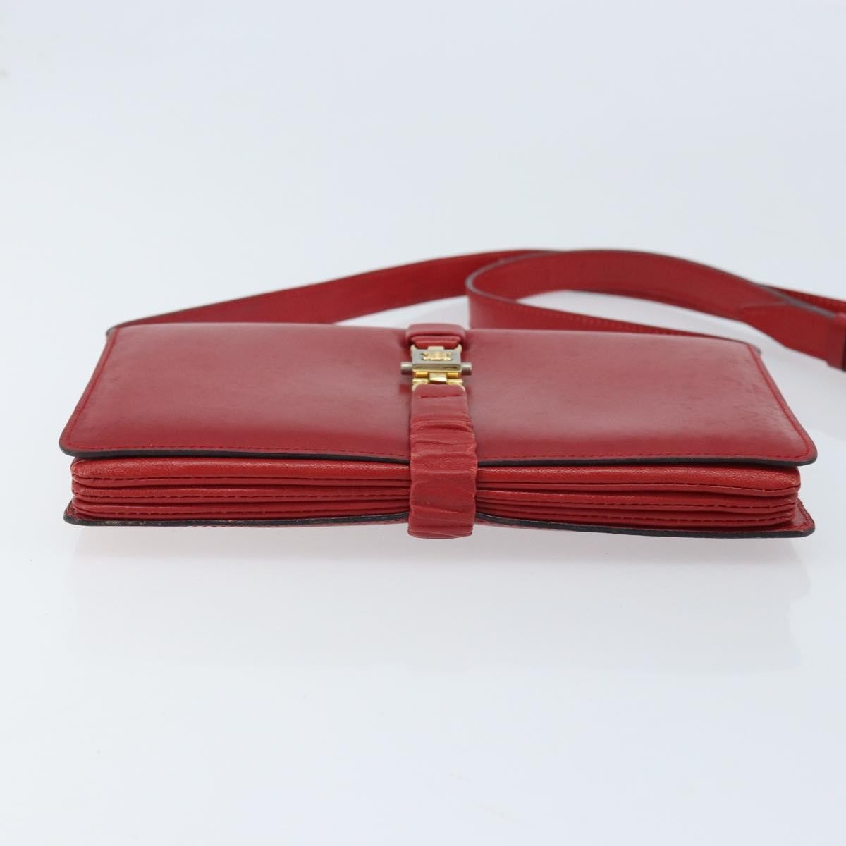 Celine Vintage Leather Red Leather Shoulder Bag Bag (Pre-Owned)