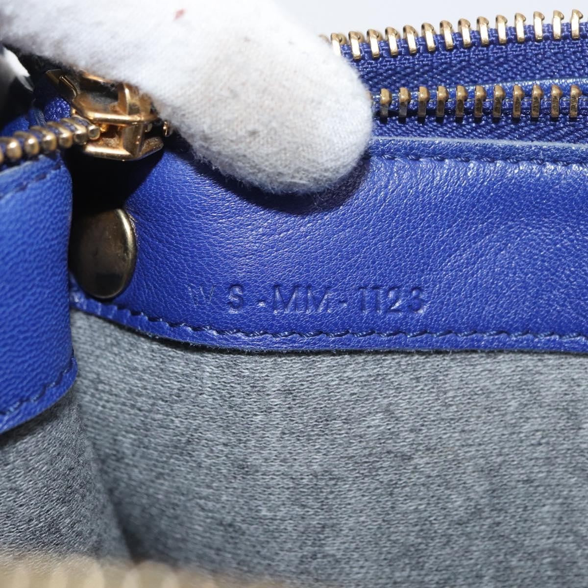 Celine Trio Leather Blue Leather Shoulder Bag Bag (Pre-Owned)
