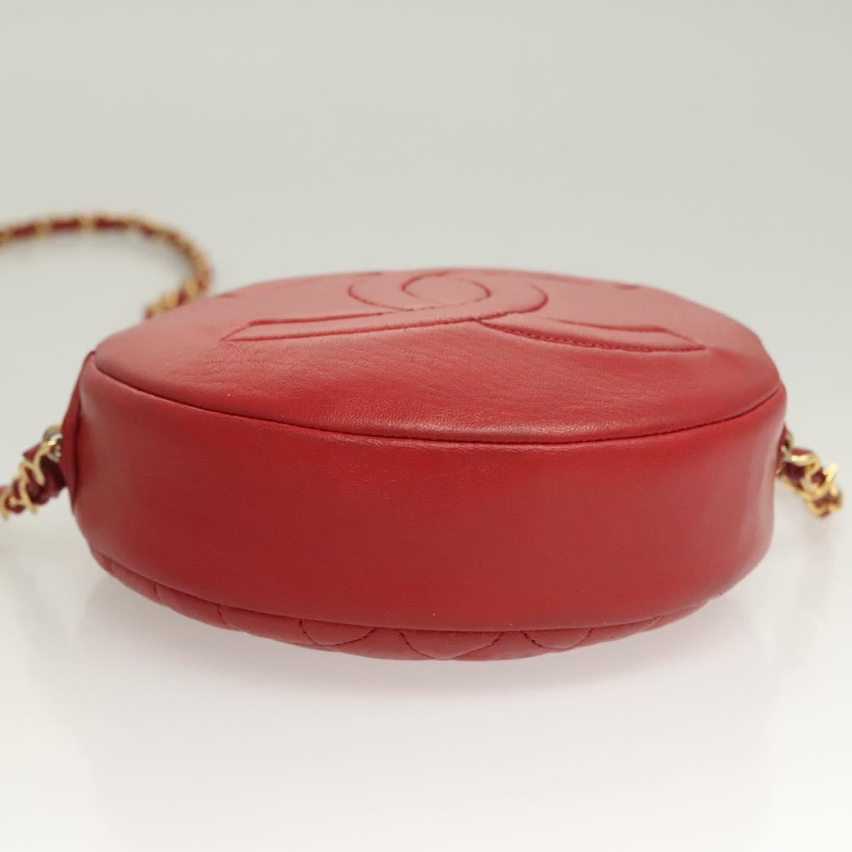 Chanel Vintage Round Tassel Quilted Lambskin Red Leather Shoulder Bag Bag (Pre-Owned)