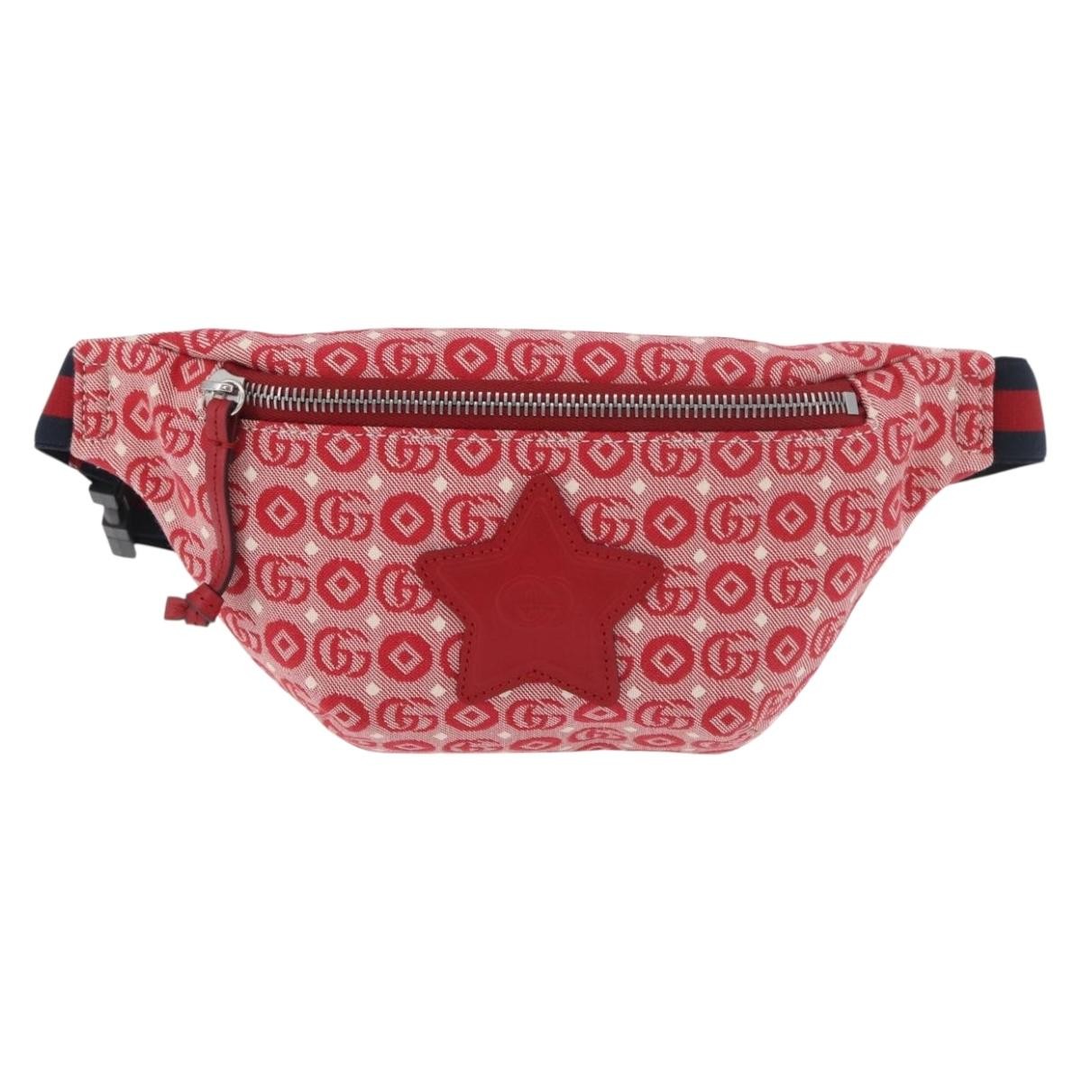 Gucci Children's Belt Printed Coated Canvas Red Canvas Handbag (Pre-Owned)