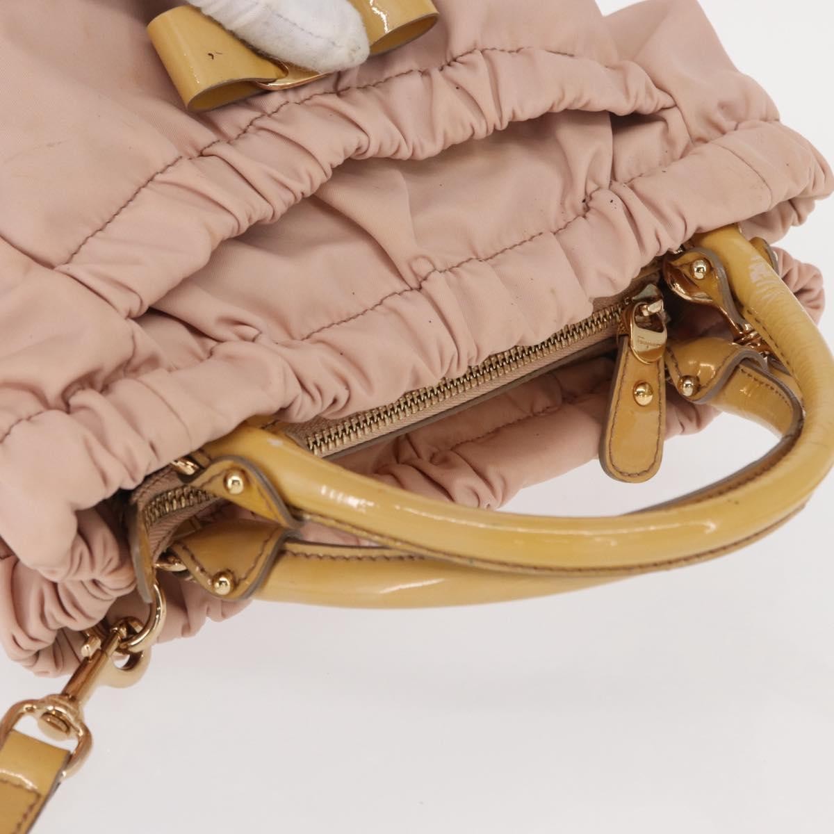 Salvatore Ferragamo Vala Nylon Pink Nylon Handbag (Pre-Owned)