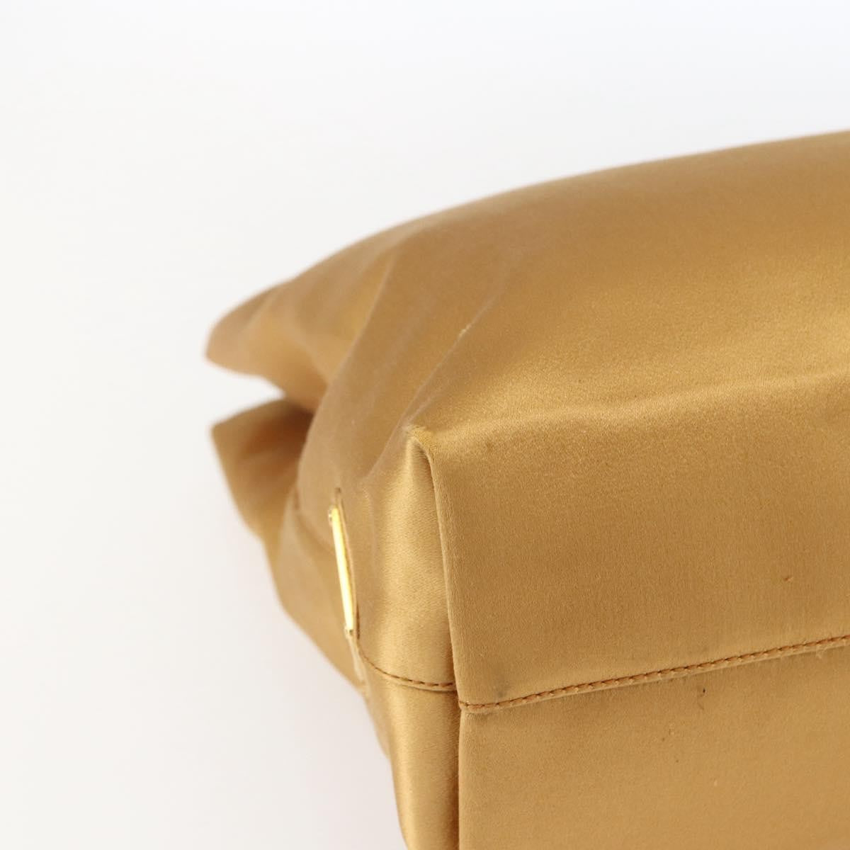 Prada Chain Satin Gold Satin Shoulder Bag Bag (Pre-Owned)