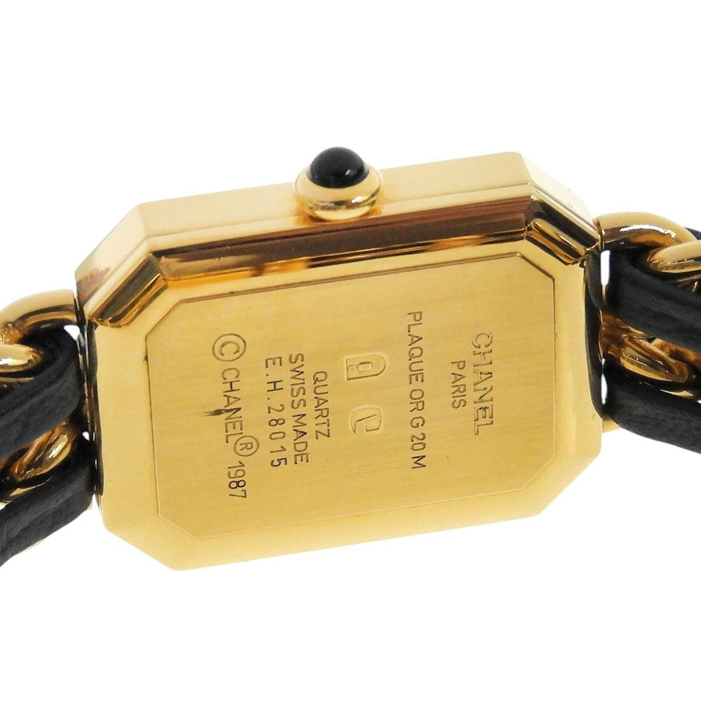 Chanel Premiere Rock Quartz Plated Metal And Leather Watch (Pre-Owned)