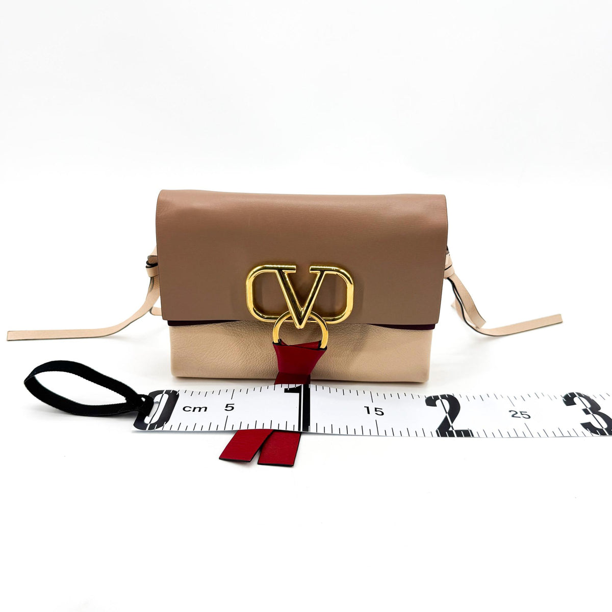 Valentino Garavani Vring Leather Brown Leather Crossbody Bag Bag (Pre-Owned)