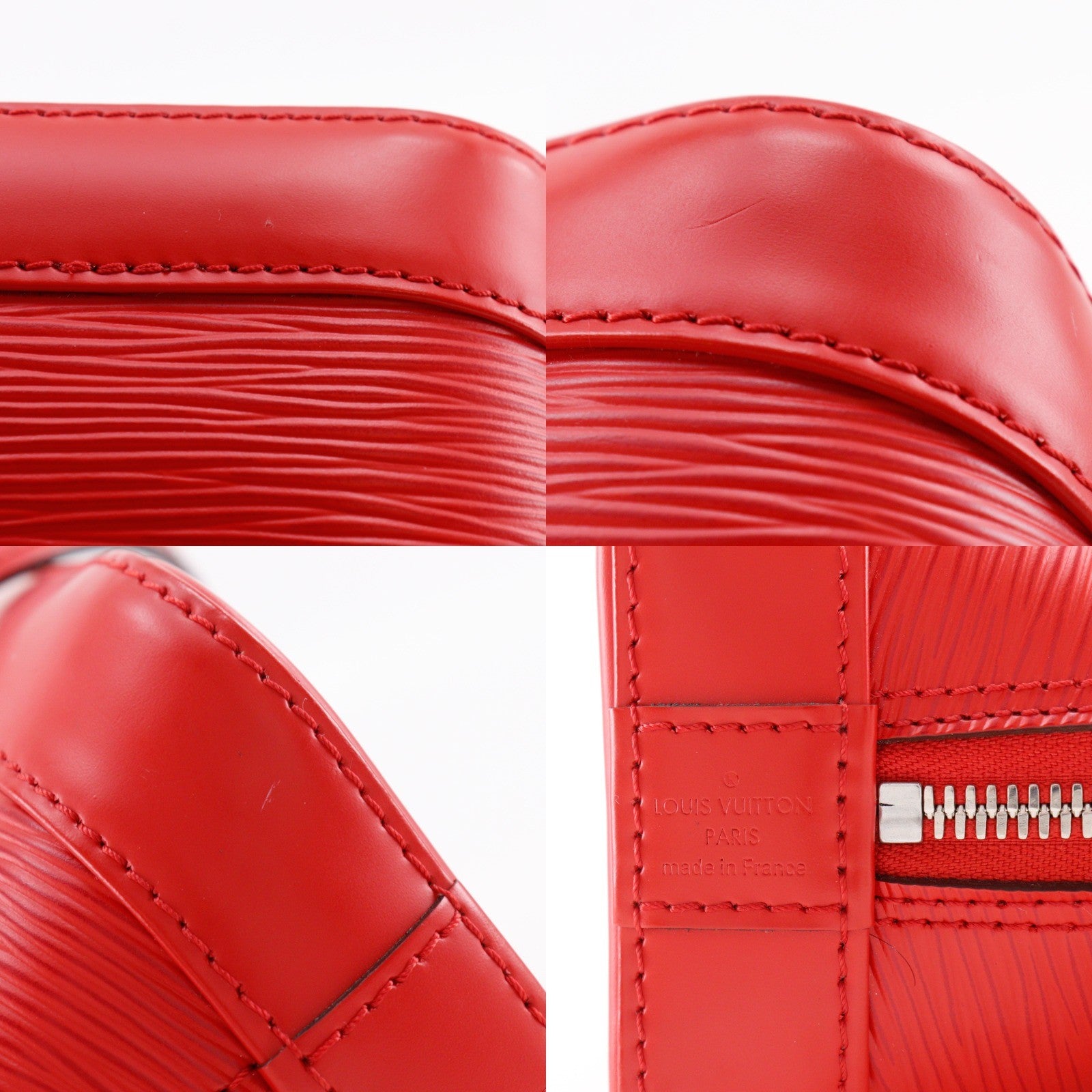 Louis Vuitton Alma Epi Leather Red Leather Handbag (Pre-Owned)