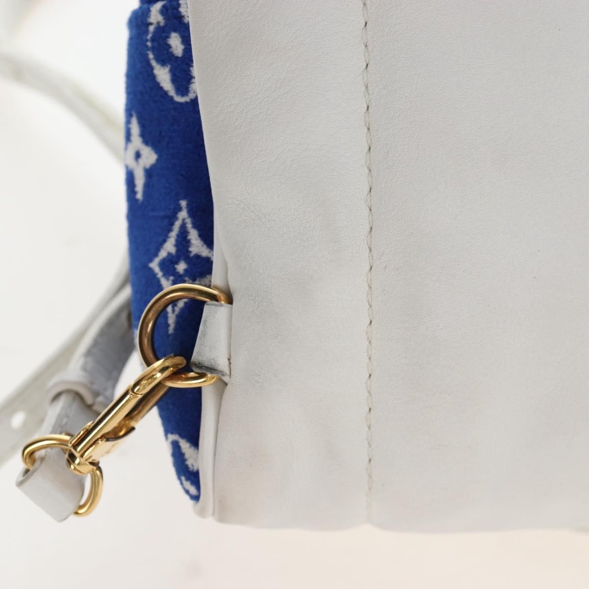 Louis Vuitton Palm Springs Lv Match Monogram Jacquard Velvet Blue Canvas Backpack Bag (Pre-Owned)