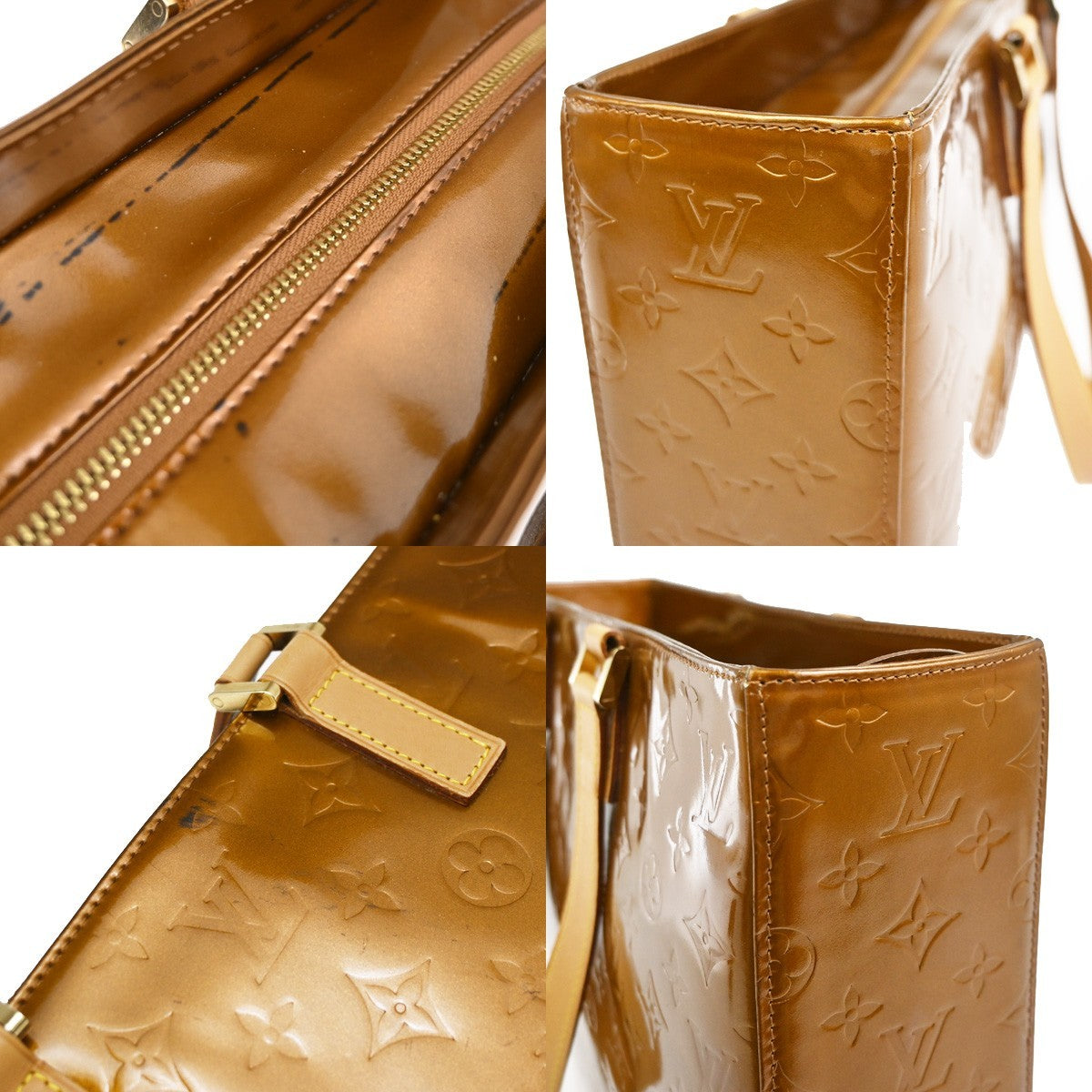Louis Vuitton Columbus Monogram Vernis Brown Patent_Leather Handbag (Pre-Owned)