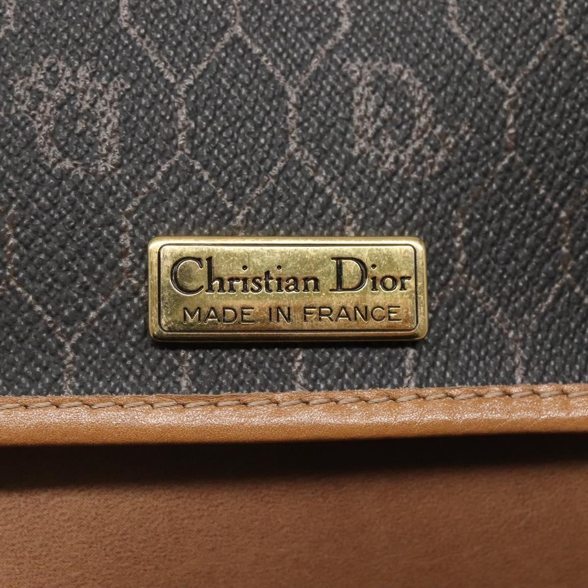 Christian Dior Vintage Honeycomb Flap Coated Canvas Black Canvas Shoulder Bag Bag (Pre-Owned)