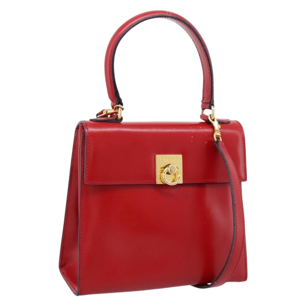 Celine Handbag Leather Red Leather Handbag (Pre-Owned)
