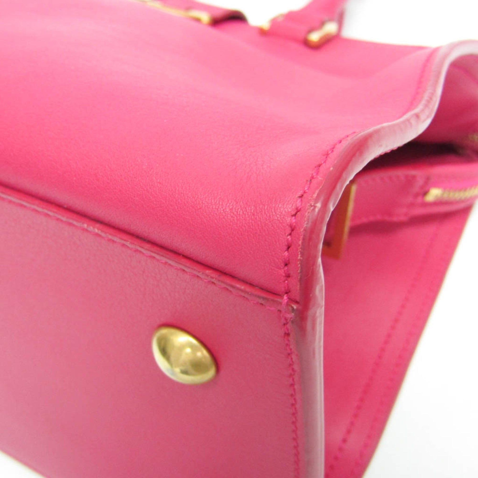 Saint Laurent Classic Y Cabas Leather Pink Leather Handbag (Pre-Owned)