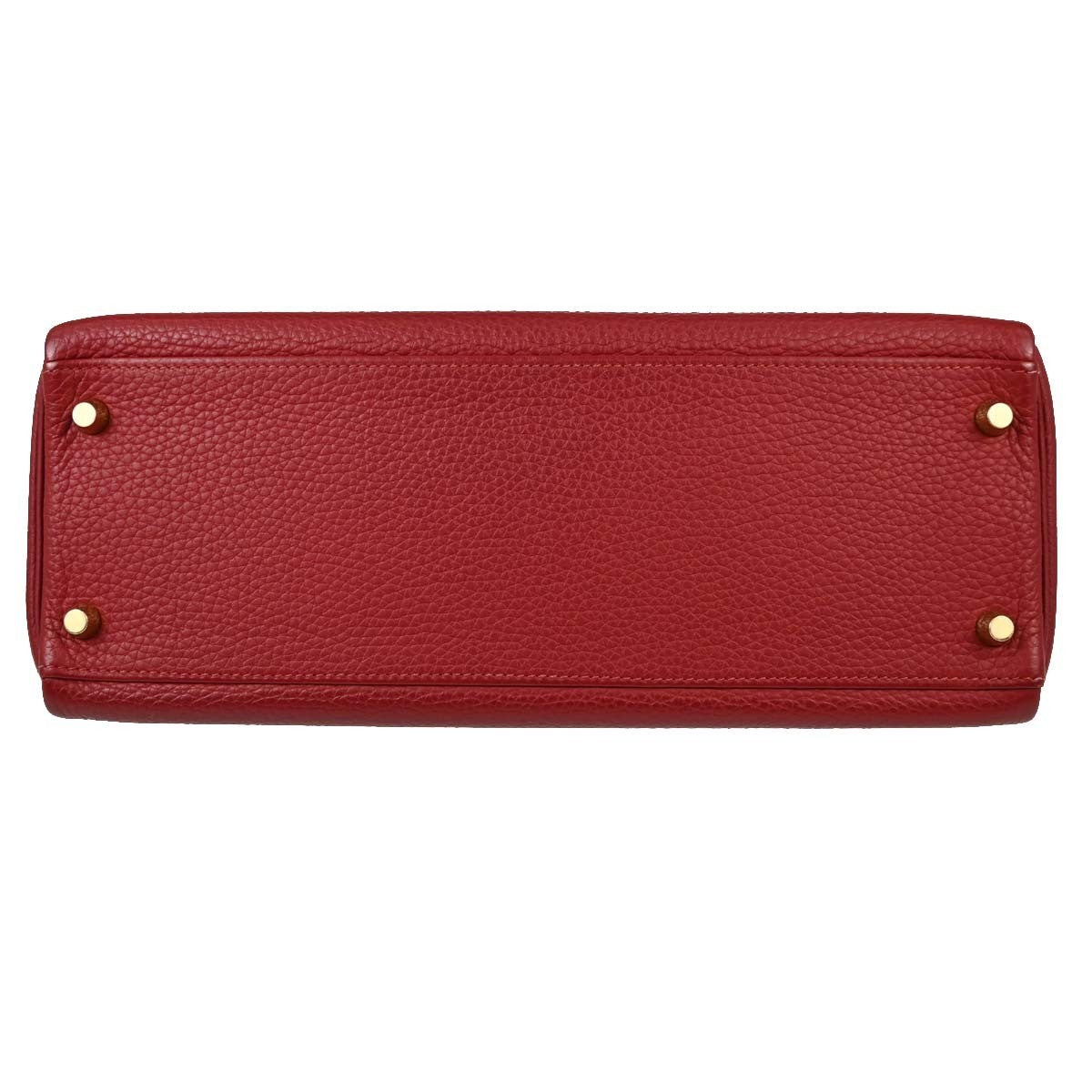 Hermes Kelly Red Togo With Gold Hardware Red Leather Handbag (Pre-Owned)