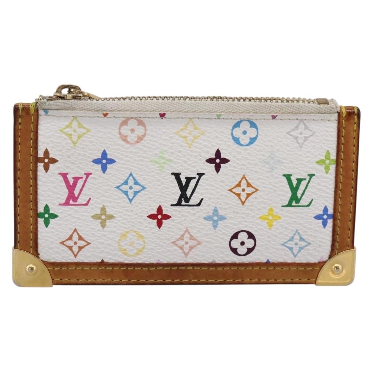 Louis Vuitton Pochette Clés Monogram Canvas White Canvas Wallets Accessory (Pre-Owned)