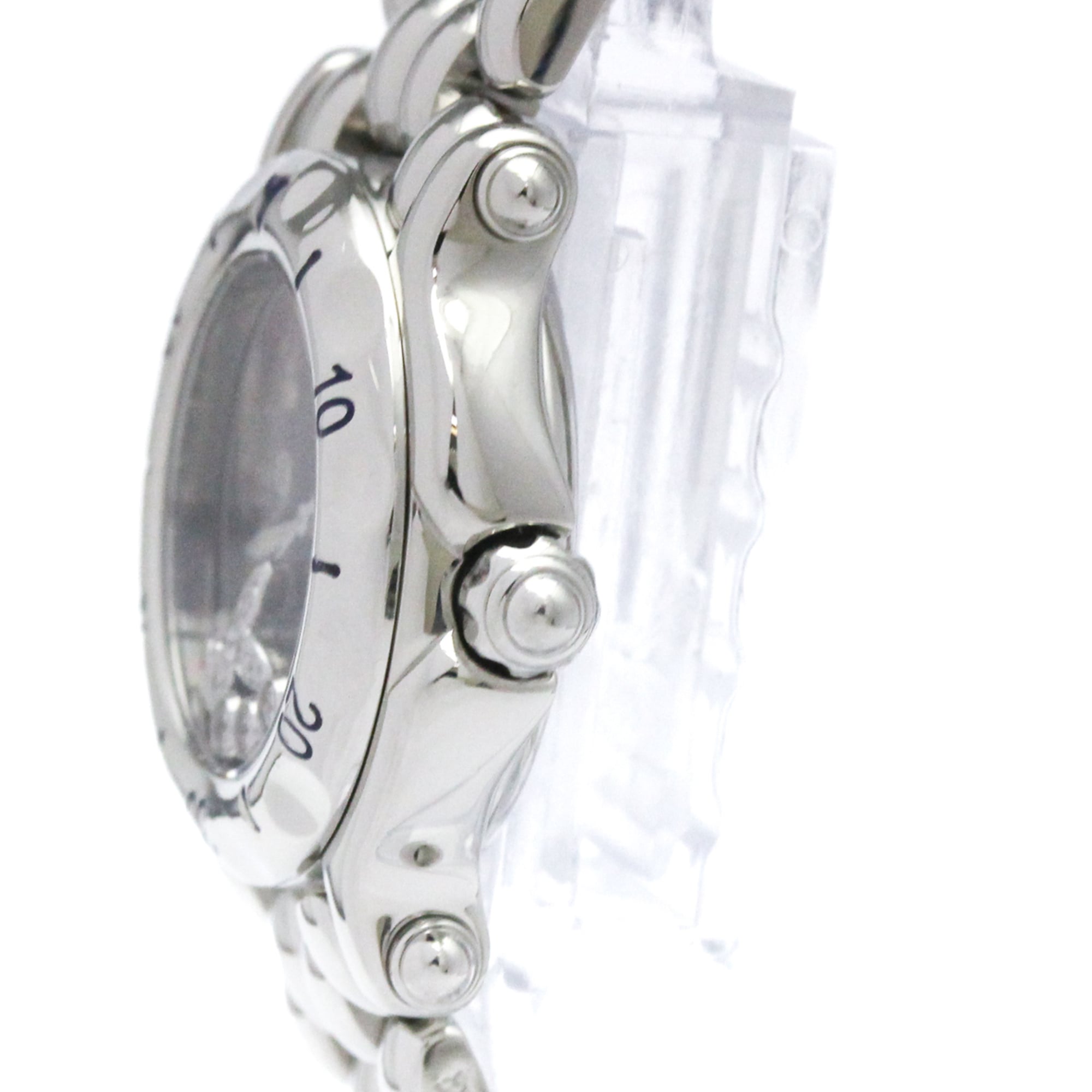 Chopard Happy Sport Quartz Stainless Steel With Floating Diamonds And Mother Of Pearl Watch (Pre-Owned)