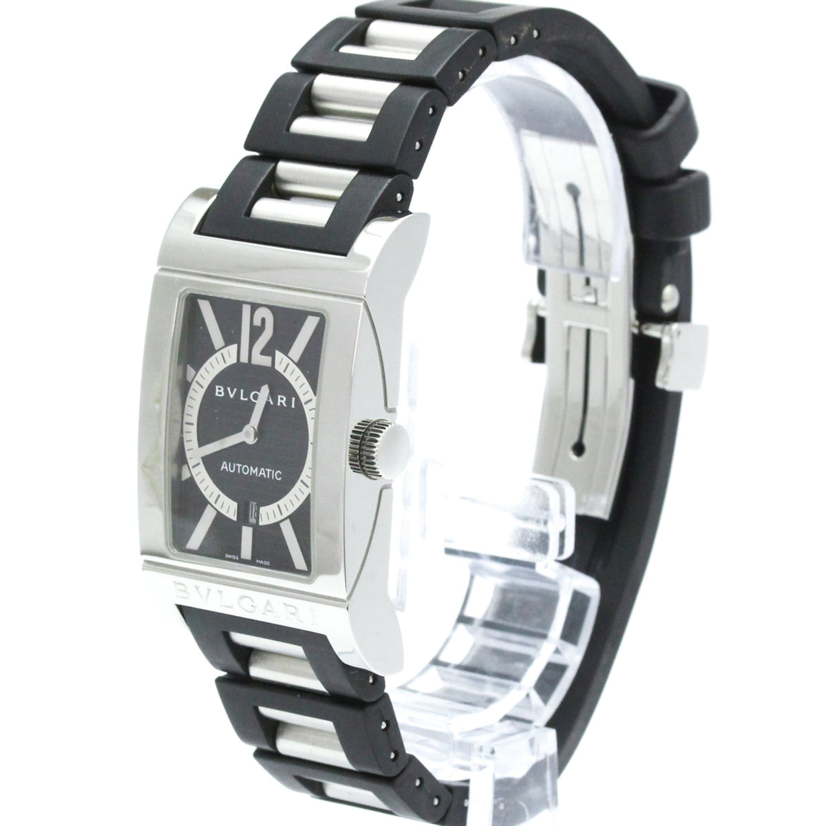 Bvlgari Rettangolo Automatic Stainless Steel Watch (Pre-Owned)