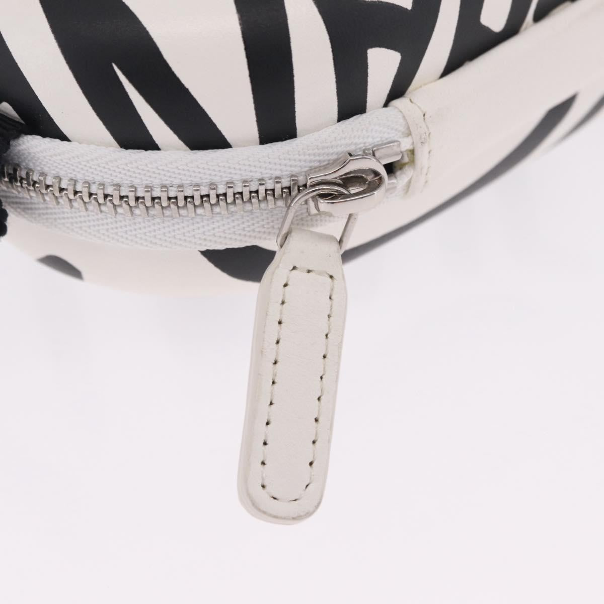 Chanel Coco Neige Zip Around Sunglasses Case With Chain Printed Leather White Leather Sunglasse Accessory (Pre-Owned)