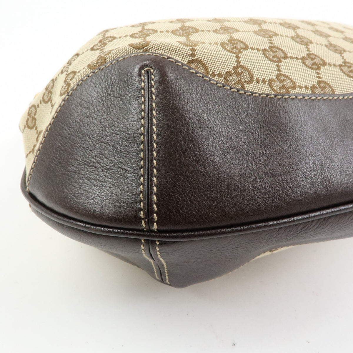 Gucci Bamboo Peggy Hobo Gg Canvas Beige Canvas Shoulder Bag Bag (Pre-Owned)