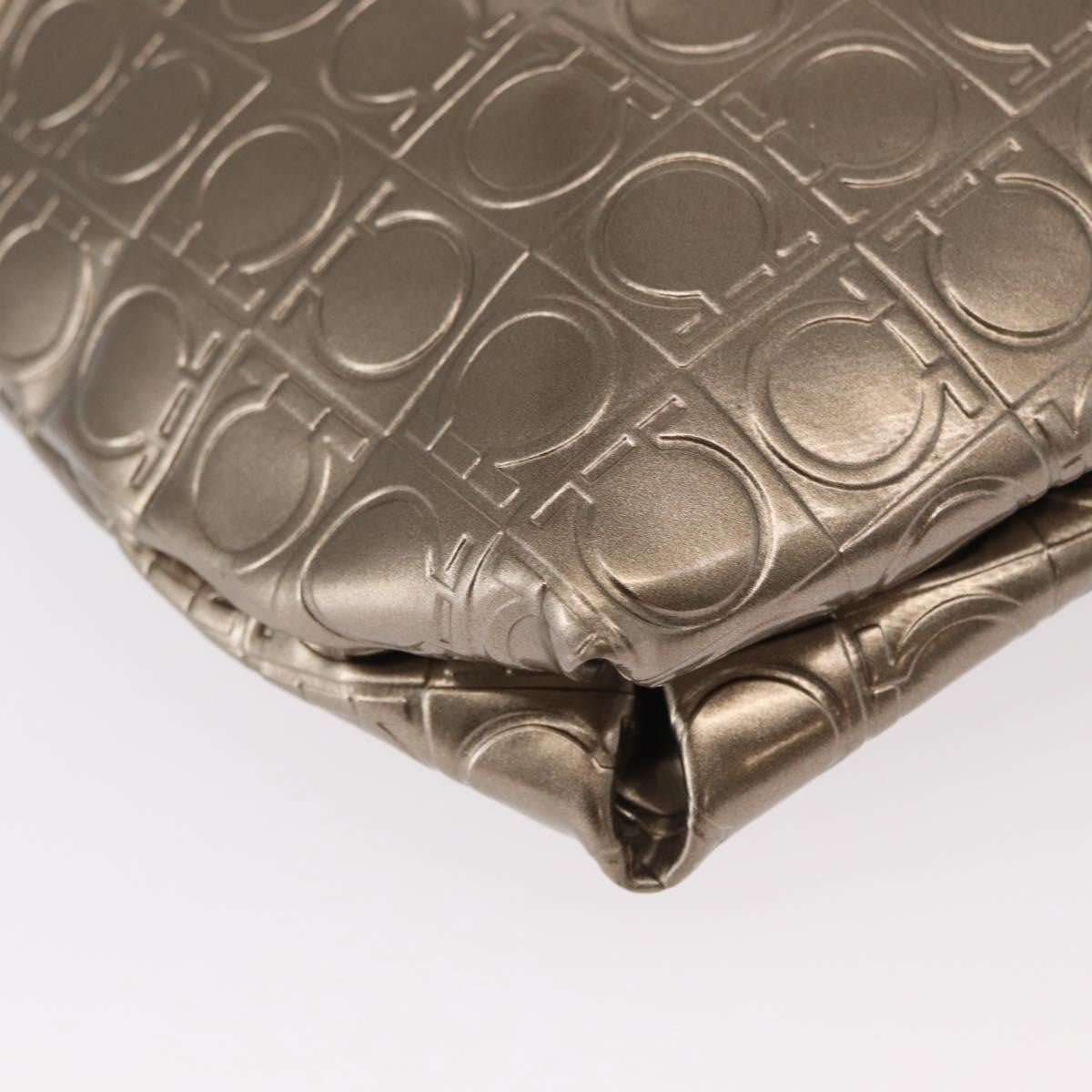 Salvatore Ferragamo Gancini Patent Leather Gold Patent_Leather Shoulder Bag Bag (Pre-Owned)