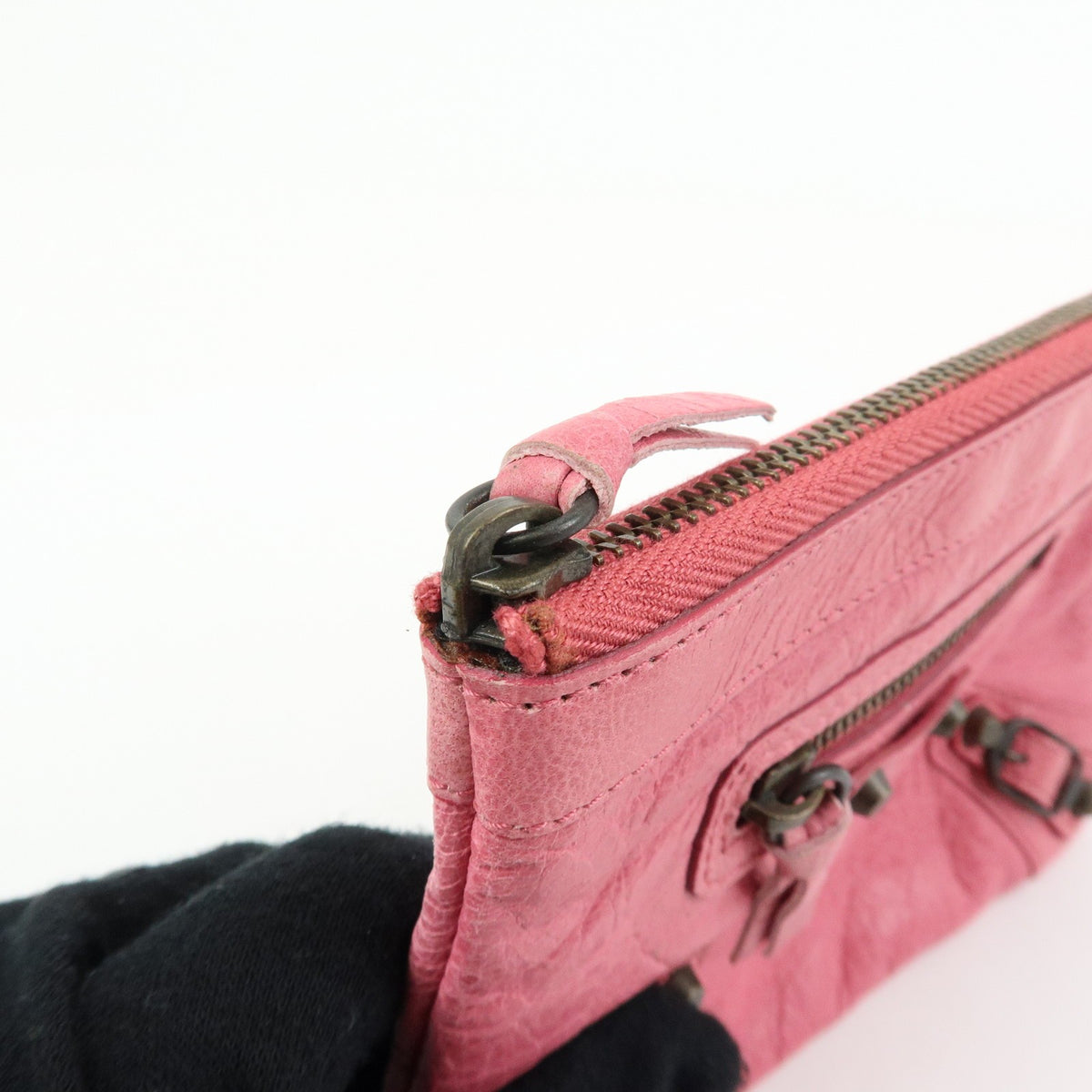 Balenciaga Classic Studs Reporter Leather Pink Leather Crossbody Bag Bag (Pre-Owned)