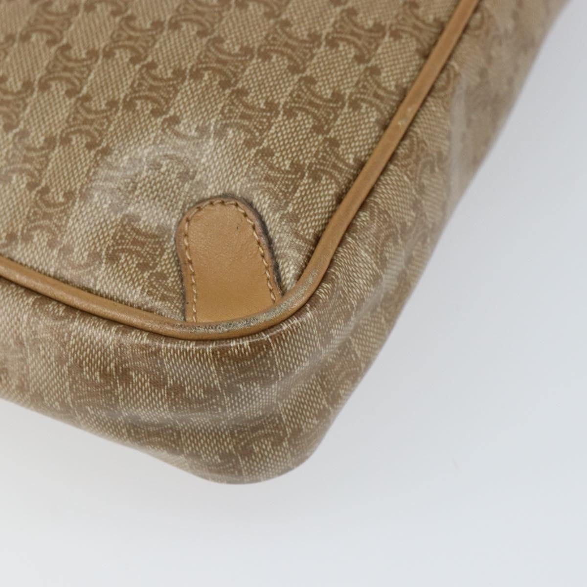 Celine Vintage Macadam Canvas And Leather Beige Canvas Shoulder Bag Bag (Pre-Owned)